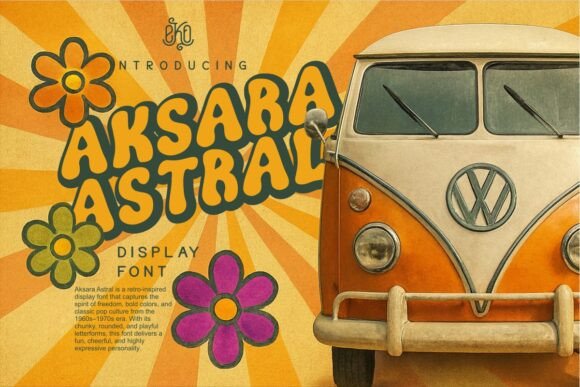 Aksara Astral: Retro Display Fonts for 70s-Inspired Campaigns