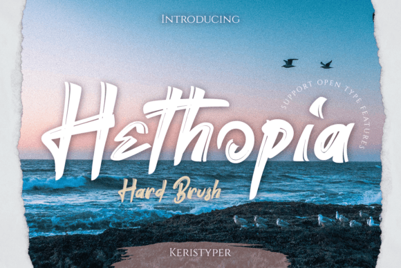 Hethopia: The Bold Brush Grunge Display Font for Distinctive Branding