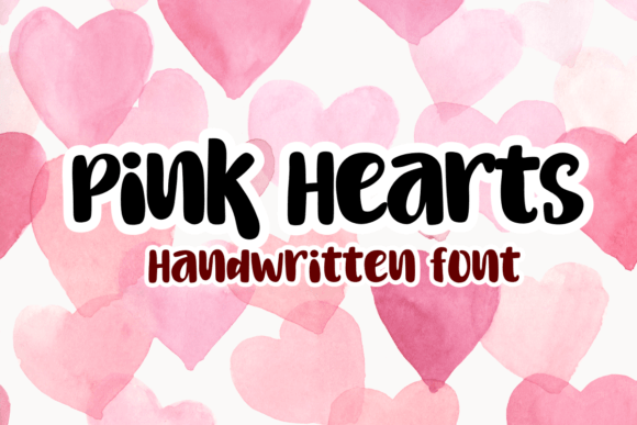 Pink Hearts: A Handwritten Font for Editorial Design